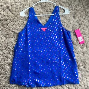 Lilly Pulitzer Florin Silk V-Neck S NWT